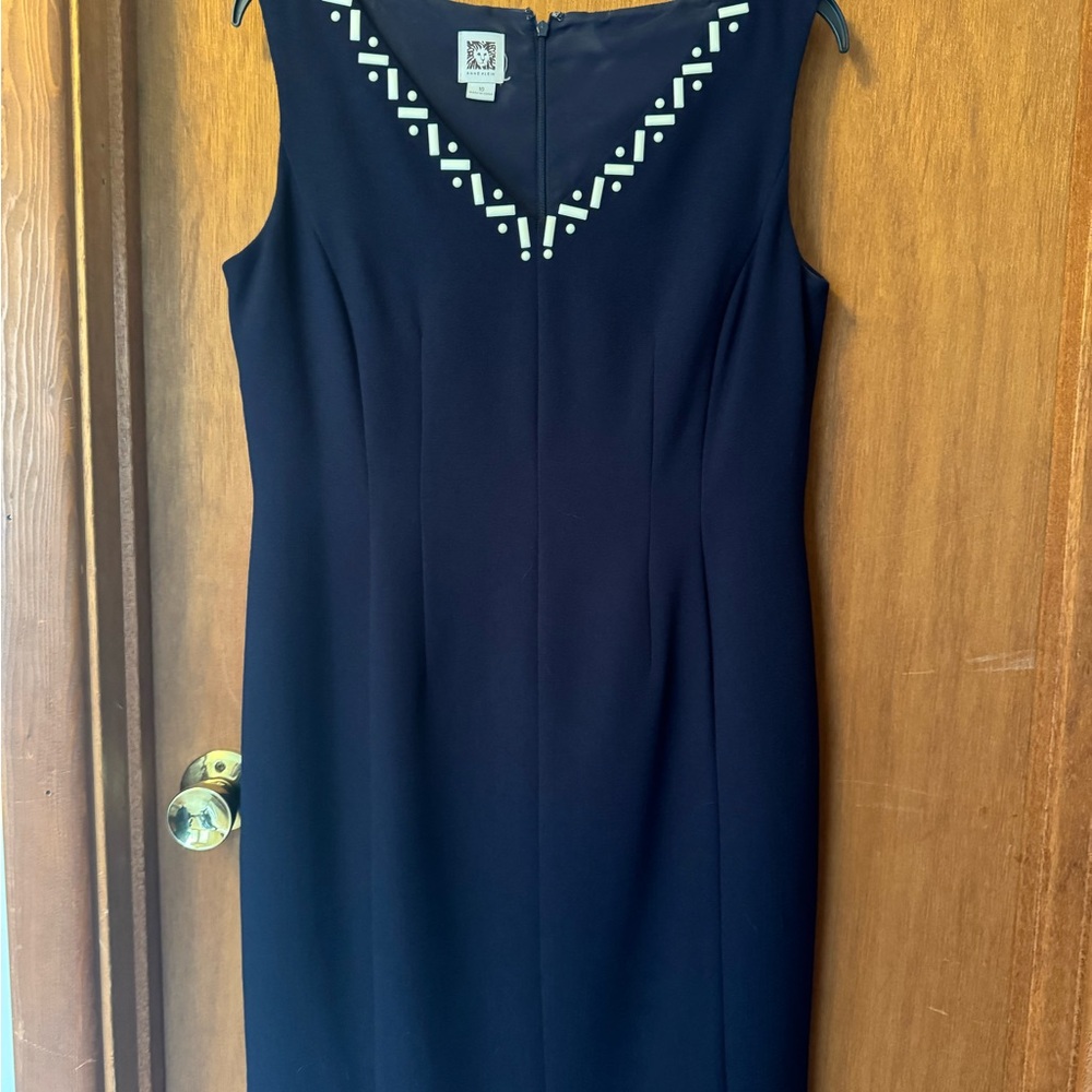 Elegant Navy Blue Sleeveless Dress by Anne Klein size 10